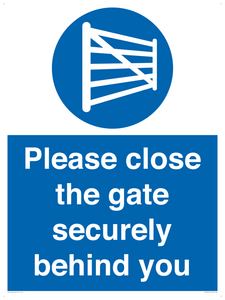 Please close the gate securely behind you